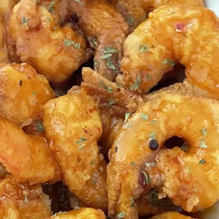 a plate of fried shrimp