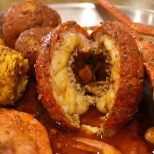 a close up of a plate of food