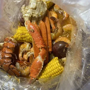 Seafood Boil-Crab Legs,Lobster,Shrimp,Potato,Corn