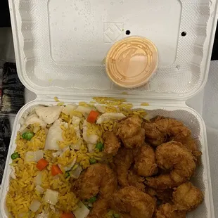 10 PC Fried Shrimp w/CHICKEN FRIED RICE