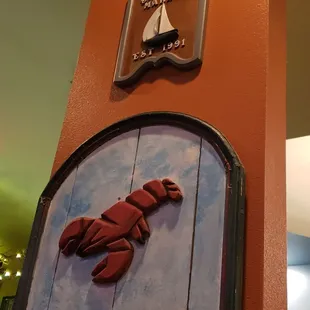 a lobster on the wall