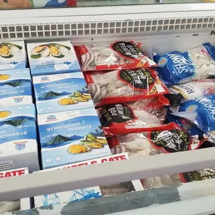 Frozen seafood first. When you follow the path through to the live tanks.