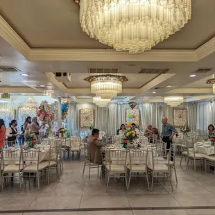 Has a banquet hall feel to it.