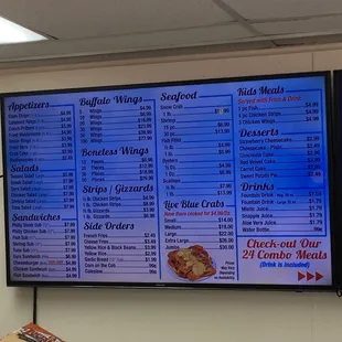 Current menu
