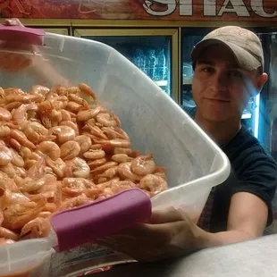 Delicious, flavorful boiled shrimp