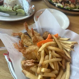 Fried Shrimp and Fajitas