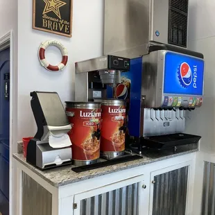 a variety of food items on a counter