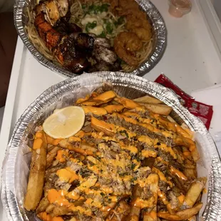 Crab FRIES and LOBSTER/ shrimp pasta