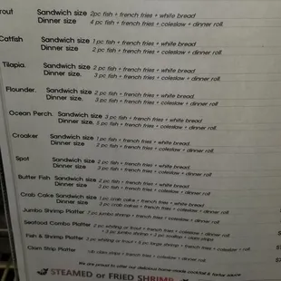 Pricing on the refrigerated display case.