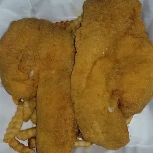 Enough flounder for TWO sandwiches.