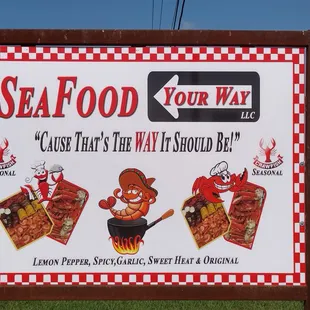 a sign for seafood your way