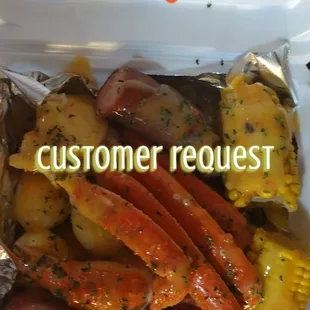a container of seafood