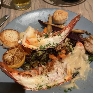 Scallops and lobster