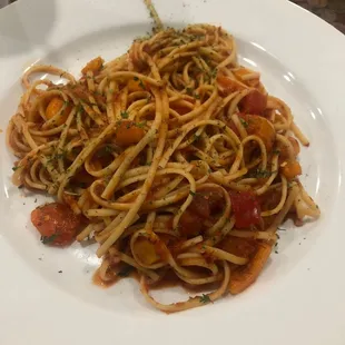 Brava pasta. Allegedly this has &quot;marinara sauce&quot;