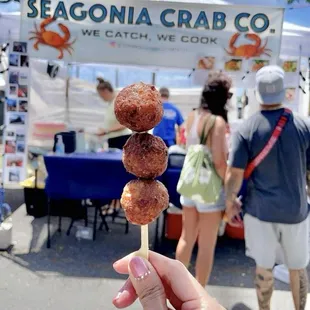 Crab Bites - Made w/ signature crab cake mix &amp; served w/ cucumber ranch sauce 3 for $11