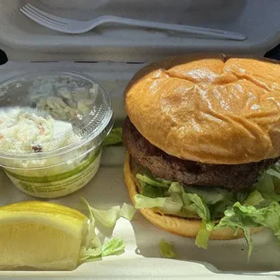 Crab cake Burger w/coleslaw