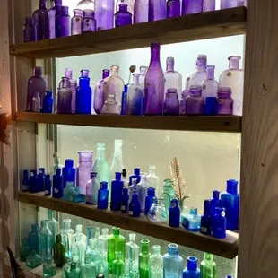 Come see our impressive collection of vintage glass bottles