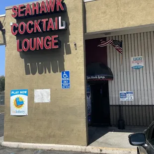 the entrance to the restaurant
