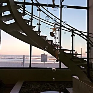 Stairway overlooking ocean