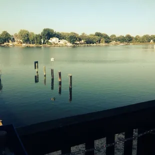 Looking out over the water from the upper deck.