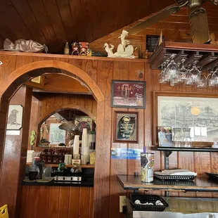 Sitting at the bar with the green eyed alligator!