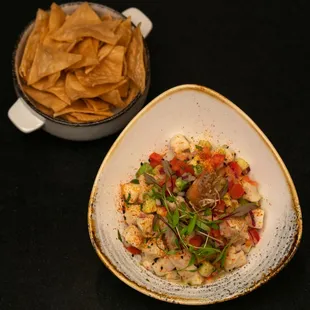 Shrimp Ceviche w/ Homemade Tortilla Chips