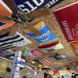 the ceiling of the restaurant