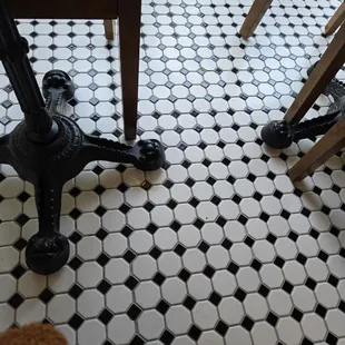Love the French tile floors and so French tables!!