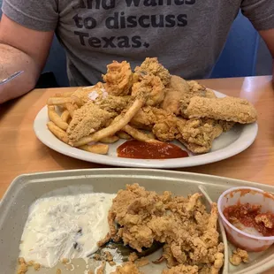 Calamari and fried seafood platter