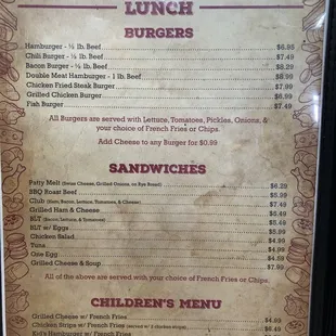 menu