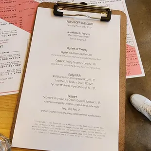 menu