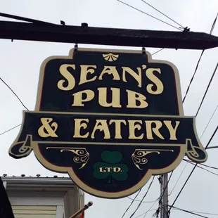a sign for sean&apos;s pub and eatery