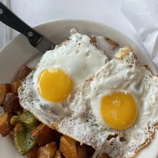 Chicken fried steak and eggs