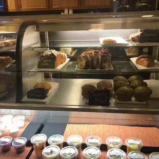 a display of baked goods