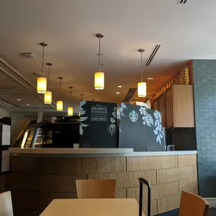 the counter and seating area