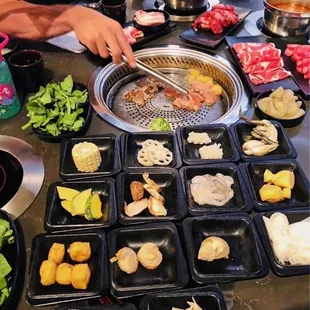 All you can eat hot pot and Korean BBQ