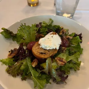 Walnut goat cheese seasonal salad