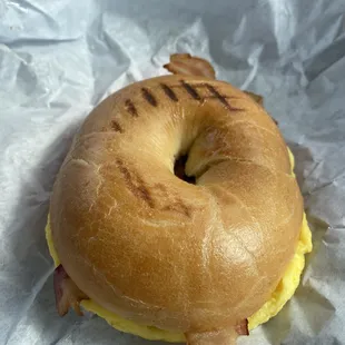 Bacon and egg bagel