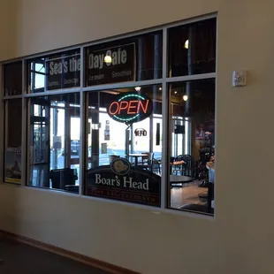 View from inside the lobby of the Waterfront Center Building...  Great drip coffee.