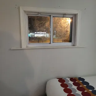 No curtain on window