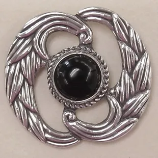 Los Castillo, sterling &amp; black onyx pin