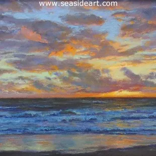 Outer Banks Sunrise is a pastel drawing by Lori Goll