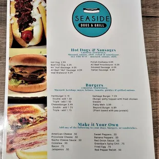 This is the front page of their menu.  Photo taken June 9, 2021.