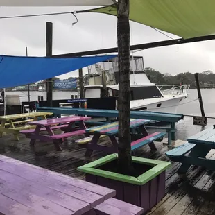 They have their own dock and outside seating