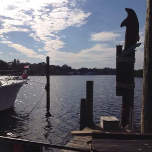 a boat docked at a dock with no trespassing sign