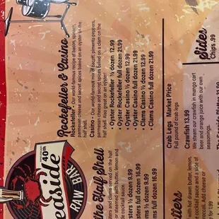 Menu! Covid free - so happy to be without my mask and feel good about it!  Haven't been here in 25 years! Memories were made here!