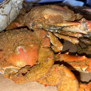 My seasoned blue claw crabs