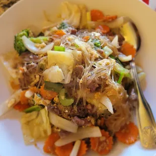 Pad woon sen with beef