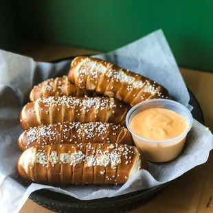 Pretzels and beer cheese