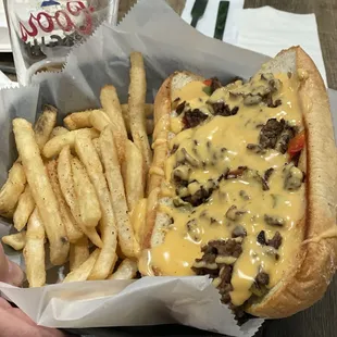 Philly cheesesteak &amp; fries